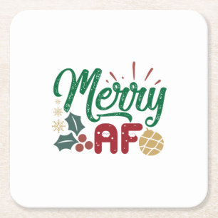 Paspoortcadeau Merry AF Cool Sassy Kartonnen Onderzetters