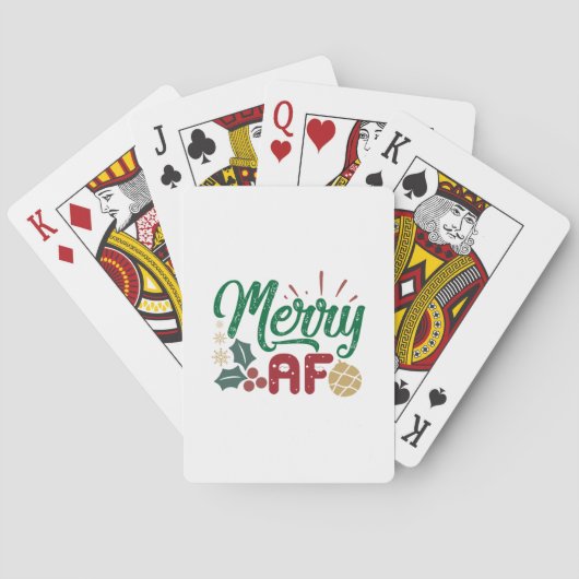 Paspoortcadeau | Merry AF Cool Sassy Pokerkaarten (Achterkant)