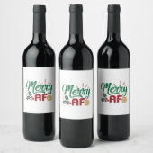 Paspoortcadeau | Merry AF Cool Sassy Wijn Etiket (Flessen)
