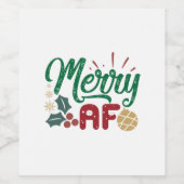 Paspoortcadeau | Merry AF Cool Sassy Wijn Etiket (Enkel label)