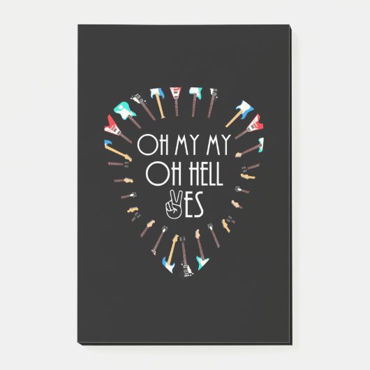 Paspoortcadeau | Oh Mijn gitaar Oh hel Ja Post-it® Notes (Voorkant)