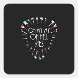 Paspoortcadeau   Oh Mijn gitaar Oh hel Ja Vierkante Sticker