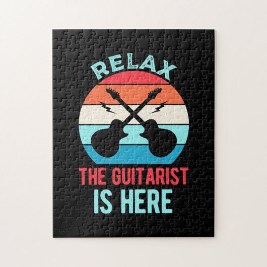 Paspoortcadeau | Ontspan de gitarist hier Legpuzzel (Verticaal)