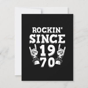 Paspoortcadeau Rockin sinds 1970 Bedankkaart