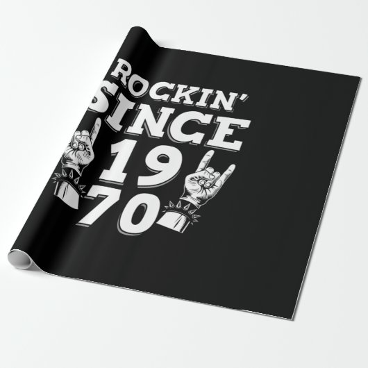 Paspoortcadeau | Rockin sinds 1970 Cadeaupapier (Uitgerold)