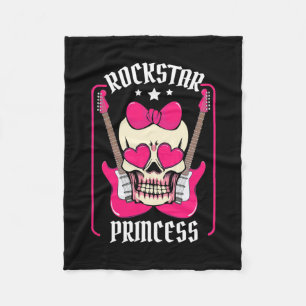 Paspoortcadeau Rockstar Princess Skull Fleece Deken