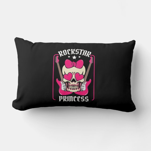 Paspoortcadeau | Rockstar Princess Skull Kussen (Voorkant)