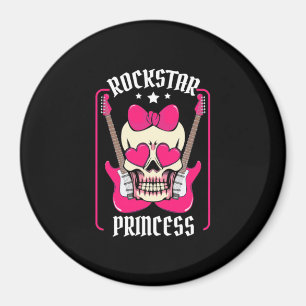Paspoortcadeau   Rockstar Princess Skull Magneet