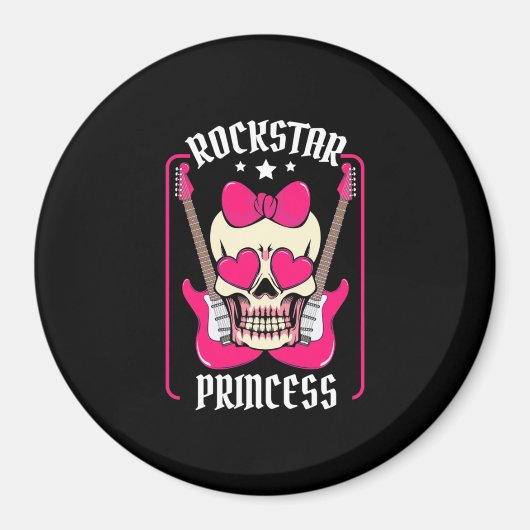 Paspoortcadeau | Rockstar Princess Skull Magneet (Voorkant)