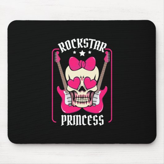 Paspoortcadeau | Rockstar Princess Skull Muismat (Voorkant)
