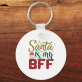 Paspoortcadeau | Santa is mijn BFF Sleutelhanger (Voorkant)