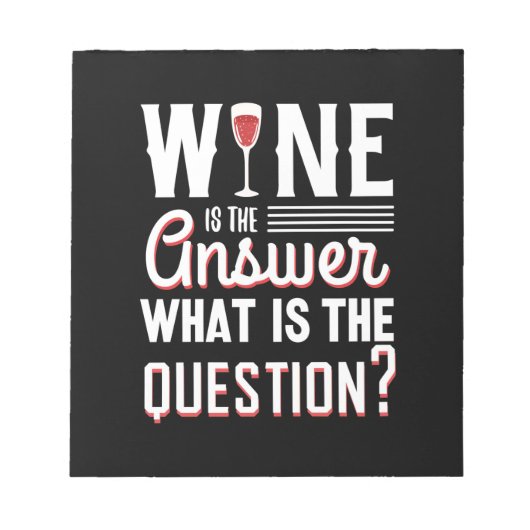 Paspoortcadeau | Wijn is het antwoord Notitieblok (Voorkant)