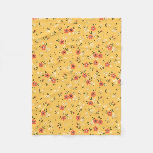 Paspoortflora en harde schijven fleece deken (Voorkant)