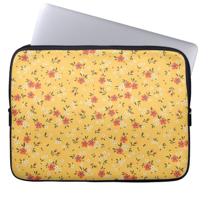 Paspoortflora en harde schijven laptop sleeve (Voorkant)