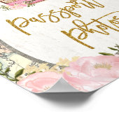 Paspoortfoto's Floral Reisjuffrouw aan Mrs Map Poster (Hoek)