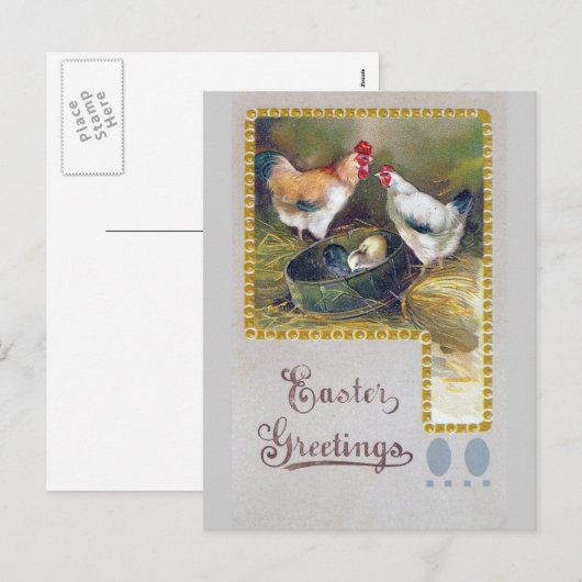 Paspoortje voor kippen feestdagenkaart (Voorkant / Achterkant)