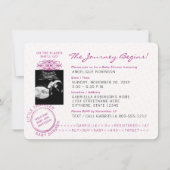 Paspoortje voor roze Baby shower met plattegrond Kaart (Achterkant)