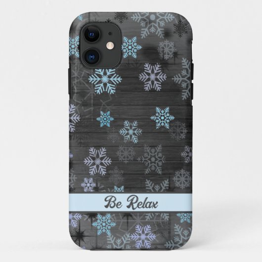 Paspoortje voor Xmas blauwe sneeuwvlokken iPhone Case-Mate iPhone Case (Achterkant)