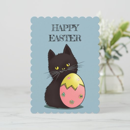 Paspoortkaart voor zwarte katten feestdagenkaart (Staand voorkant)