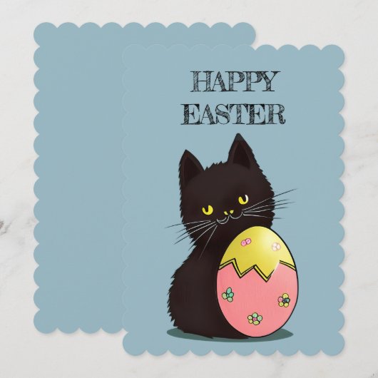 Paspoortkaart voor zwarte katten feestdagenkaart (Voorkant / Achterkant)