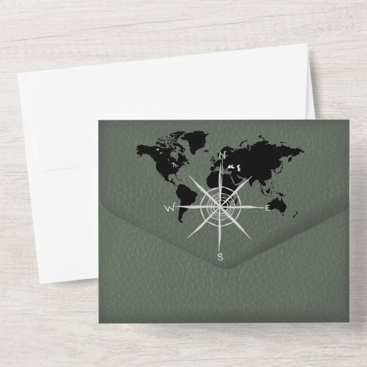 Paspoortkompas Alles in een bruiloft uitnodiging (Achterkant)