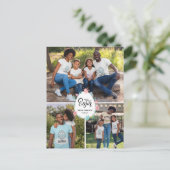 Paspoortnaam 3 Foto-collage Floral Egg Cute Briefkaart (Staand voorkant)