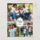 Paspoortnaam 3 Foto-collage Floral Egg Cute Briefkaart (Voorkant)