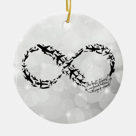 Paspoortnr. Onfinity Quote, reiskaartje Keramisch Ornament (Voorkant)