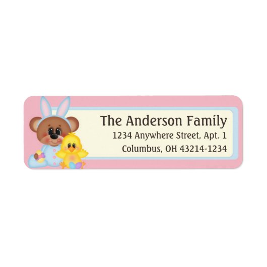 Paspoortnummer: Bixby Teddy Bear & Chick Etiket (Voorkant)