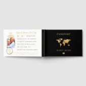 Paspoortpagina voor bestemmingbruiloft bewerken gastenboek (Volledig)