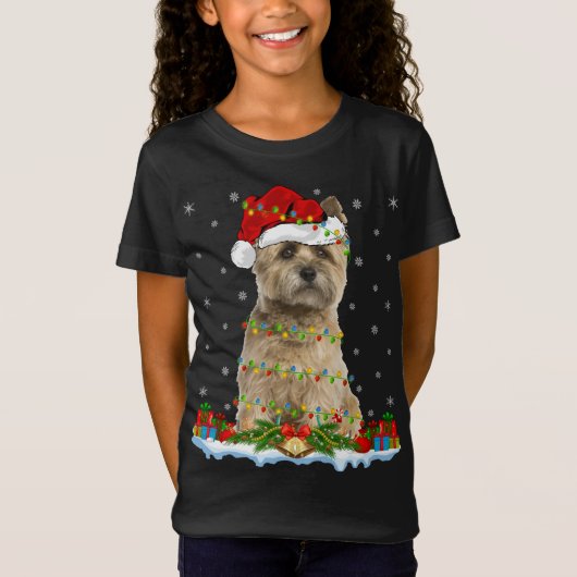 Paspoortreeks afgestemd op Santa Hat Cairn Terrier T-shirt (Voorkant)