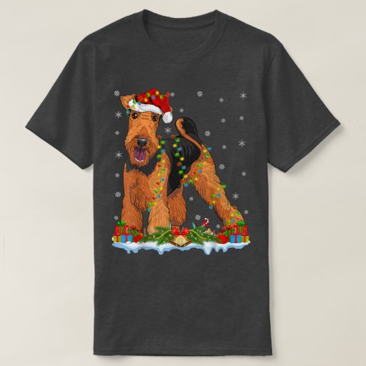 Paspoortreeks voor Santa Airedale Terrier Dog Ch T-shirt (Design voorkant)