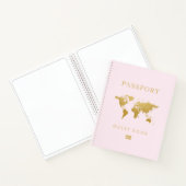 Paspoortreisthema Roze bruiloft gastboek Notitieboek (Binnen)