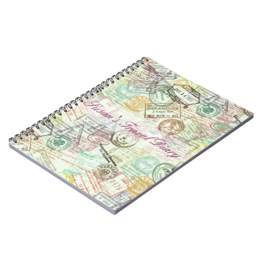 Paspoortstempel afdrukken notebook notitieboek (Linkerzijde)