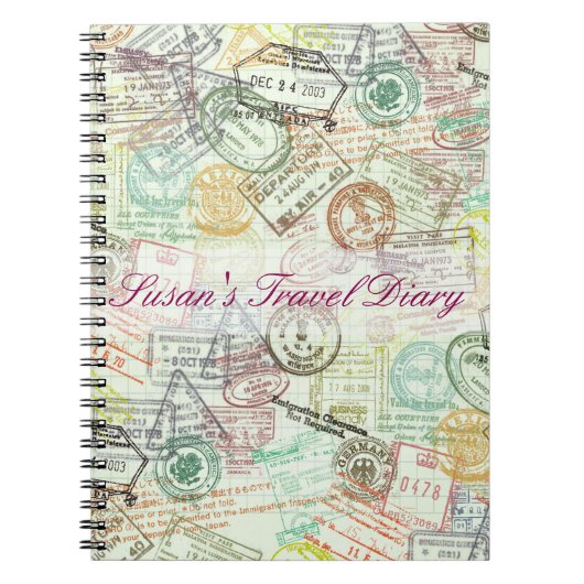 Paspoortstempel afdrukken notebook notitieboek (Voorkant)