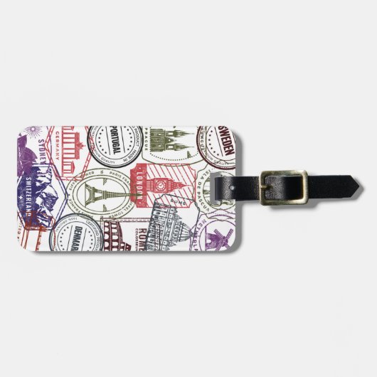 paspoortstempel bagagelabel (Voorkant horizontaal)