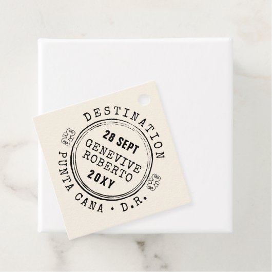 Paspoortstempel BEWERKBAAR KLEUR Reizen Thema Bedankjes Labels (In situ)