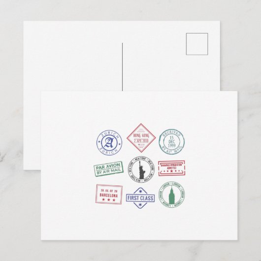 Paspoortstempel Briefkaart (Voorkant / Achterkant)