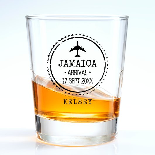 Paspoortstempel Jamaica Bestemming Huwelijk Shot Glas