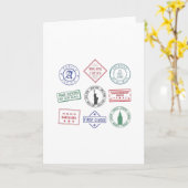 Paspoortstempel Kaart (Gele Bloem)