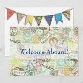 Paspoortstempel Reis Uitnodigingskaart - Dank u (Voorkant / Achterkant)