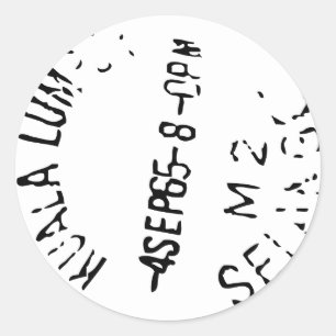 paspoortstempel ronde sticker