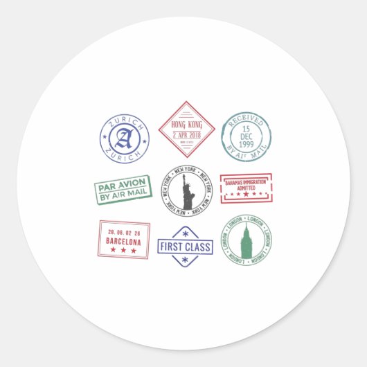 paspoortstempel ronde sticker (Voorkant)