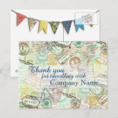 Paspoortstempel Travel Briefkaart-Bedankt Briefkaart (Voorkant / Achterkant)