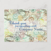 Paspoortstempel Travel Briefkaart-Bedankt
