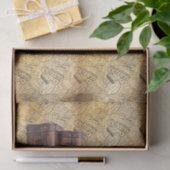 Paspoortstempels, Bagage - Steampunk Design Tissuepapier (Geschenk)