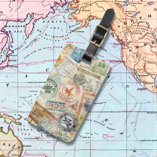 Paspoortstempels  bagagelabel