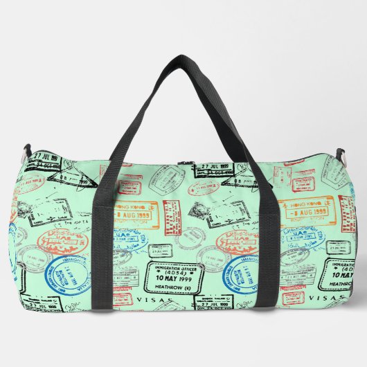 Paspoortstempels Design Duffel Bag Plunjezak (Voorkant)
