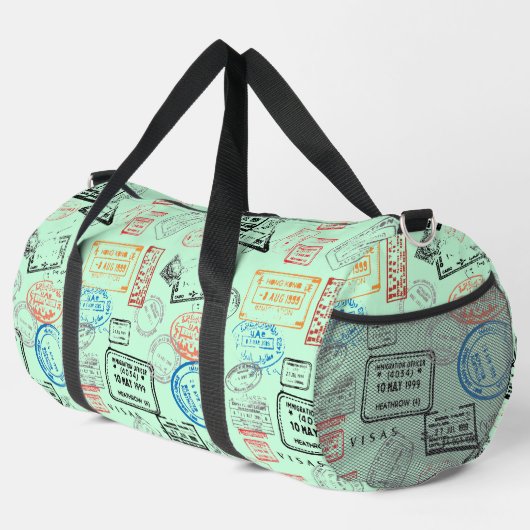 Paspoortstempels Design Duffel Bag Plunjezak (Rechterhoek)