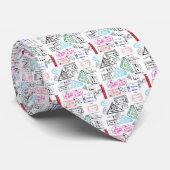 Paspoortstempels Design Necktie Stropdas (Opgerold)